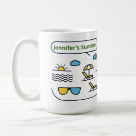 Benutzerdefinierte sonnengelbe Linienkunst Sommers Kaffeetasse