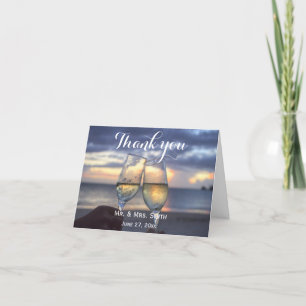 Benutzerdefinierte Sonnenuntergangs-Hochzeits-Dank Dankeskarte
