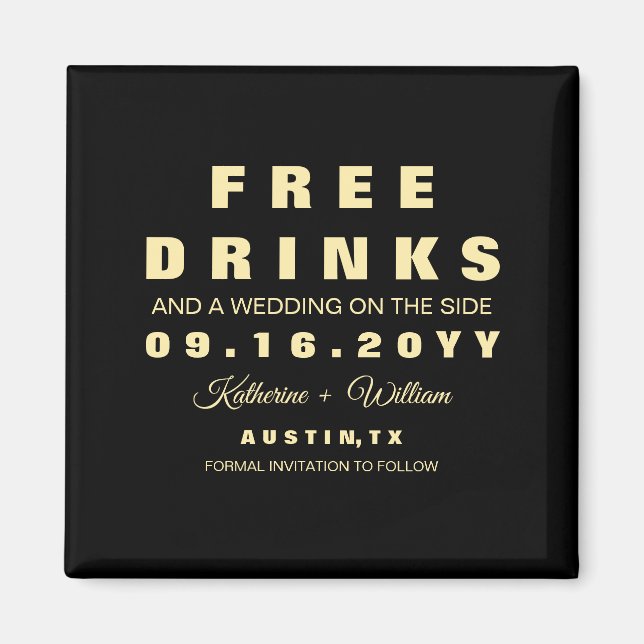 Benutzerdefinierte sonnige kostenlose Getränke Sav Magnet (Vorne)