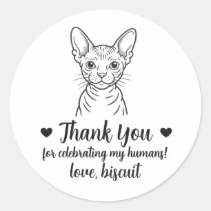 Benutzerdefinierte Sphynx-Katzen-Hochzeitsgeschenk Runder Aufkleber