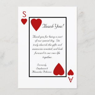 Benutzerdefinierte Spielkarten Vegas Hochzeit Dank Dankeskarte