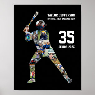 Benutzerdefinierte Sportfotos Collage Baseballspie Poster