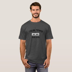 benutzerdefinierte Stadt Stadt Vintage Leichtathle T-Shirt