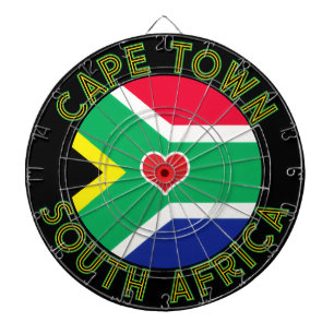 BENUTZERDEFINIERTE STADT, SÜDAFRIKA Bunte Flagge R Dartscheibe