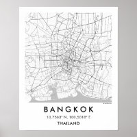 Benutzerdefinierte Stadtkarte Bangkok Thailand Wan