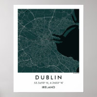 Benutzerdefinierte Stadtkarte Dublin Irland Wandku