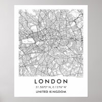 Benutzerdefinierte Stadtkarte London Wandkunstpost