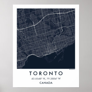 Benutzerdefinierte Stadtkarte Toronto Kanada Wandk Poster