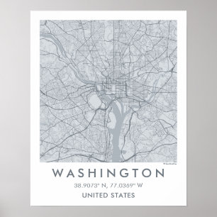 Benutzerdefinierte Stadtkarte Washington DC Wandku Poster