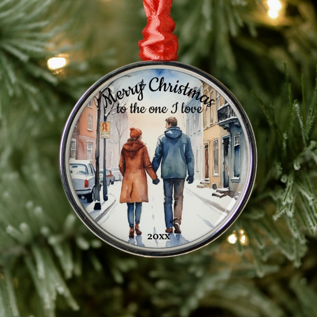 Benutzerdefinierte Stadtstraßen Igel 1 I Liebe Ornament Aus Metall (Baum)