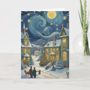 Benutzerdefinierte Starry Night Weihnachtskarte -  Karte