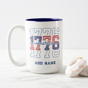 Benutzerdefinierte Stars and Stripes 1776 Amerikan Zweifarbige Tasse