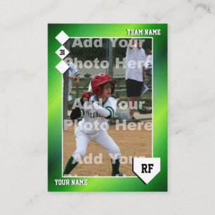 Benutzerdefinierte Status der grünen Baseball-Hand Telefonnummerkarte