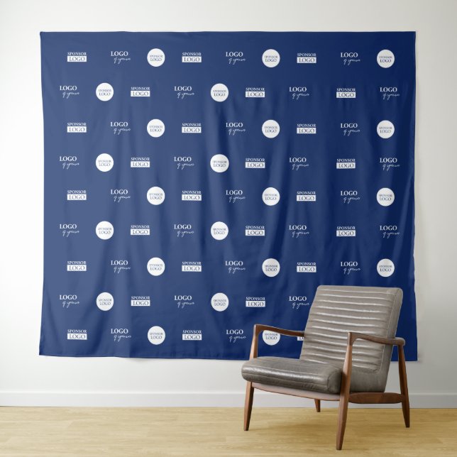 Benutzerdefinierte Step-and-Repeat-3-Sponsor-weiße Wandteppich (Beispiel (Horizontal))