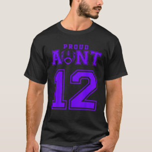 Benutzerdefinierte stolze Fußballtante Nummer 12 P T-Shirt
