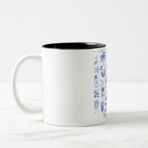 benutzerdefinierte Strand- Blau-Geburtstagsfeier 2 Zweifarbige Tasse