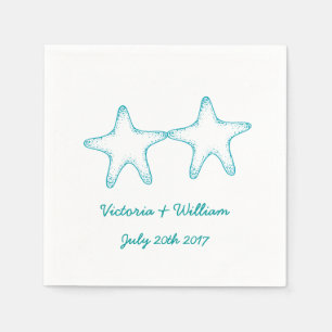 Benutzerdefinierte Strand Seestern Hochzeitsservie Serviette
