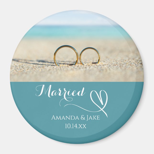 Benutzerdefinierte Strandhochzeit Magnet (Vorne)