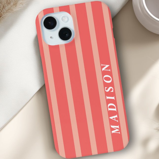 Benutzerdefinierte Streifen Koralle Case-Mate iPhone Hülle (Custom Stripes Coral Case-Mate iPhone Case)
