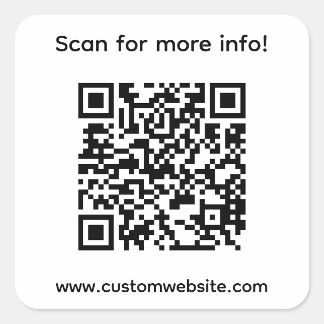 Benutzerdefinierte Suche nach weiteren Info-QR-Cod Quadratischer Aufkleber (Vorderseite)
