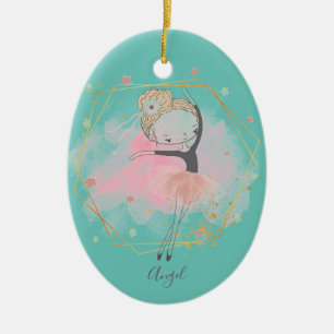 Benutzerdefinierte süße Ballerina-Tänzerin Hell-Te Keramik Ornament