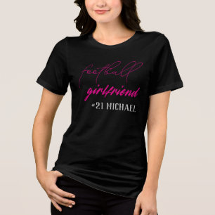 Benutzerdefinierte süße Freundin Football Tri-Blend Shirt
