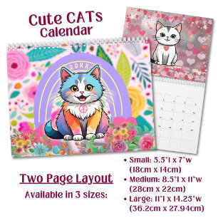 Benutzerdefinierte Süße Gemütliche Cartoon Katzen  Kalender