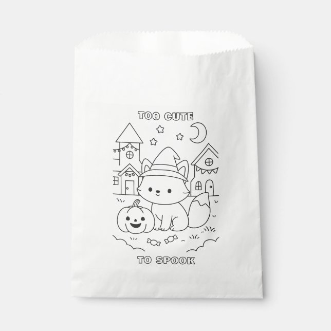 Benutzerdefinierte süße Halloween-Färbung Kinder-A Geschenktütchen (Vorderseite)