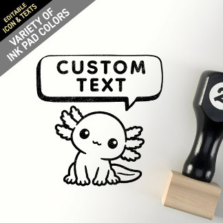 Benutzerdefinierte süße kawaii chibi Axolotl Sprec Gummistempel