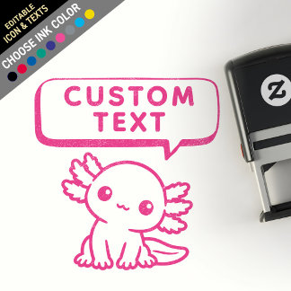 Benutzerdefinierte süße Kawaii Chibi Axolotl Sprec Permastempel