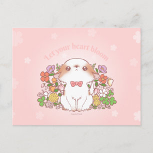 Benutzerdefinierte süße Mochi-Blumen und rosa flor Postkarte