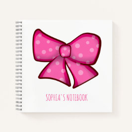 Benutzerdefinierte Süße Rosa Schleife Kokette Mädc Notizbuch