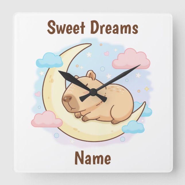 Benutzerdefinierte Süße Träume Capybara Wanduhr (Vorderseite)