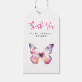 Benutzerdefinierte Tags für Wasserfarbenschmetterl Geschenkanhänger