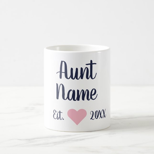Benutzerdefinierte Tante etablierte Navy & Pink-Ta Kaffeetasse (Mittel)