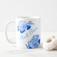 Benutzerdefinierte Tante Wasserfarbe Floral Blaue 