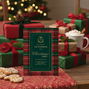 Benutzerdefinierte Tartan-Karo-Weihnachtsfeier-Ein Feiertagskarte