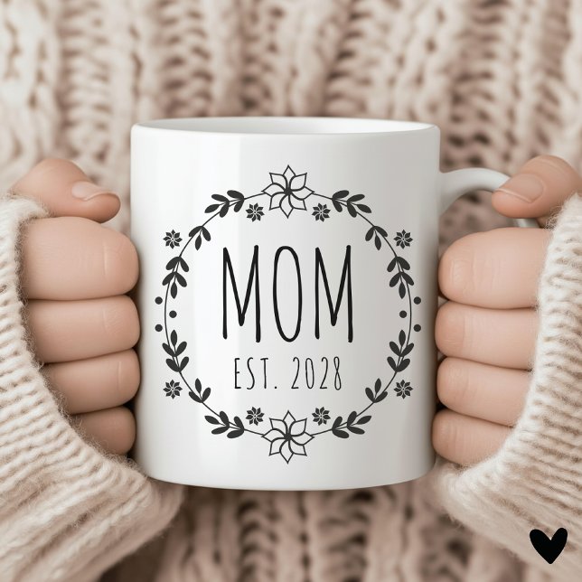 Benutzerdefinierte Tasse der Minimalistischen Mama (custom mama mug, monogram mom mug, mothers day mug, baby shower mug, new mom mug, christmas mug gift)