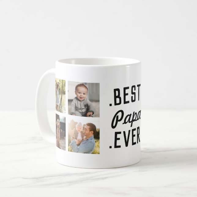Benutzerdefinierte Tasse für das beste Papa-je-Fot (Vorderseite Links)