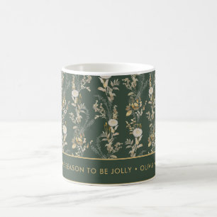 Benutzerdefinierte Tasse für Green & Gold Floral
