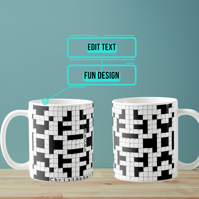 Benutzerdefinierte Tasse für Kreuzworträtsel (Do you like to have your coffee with or IN your crossword puzzle? )