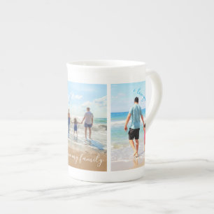 Benutzerdefinierte Tasse von Fotocollage-Text für