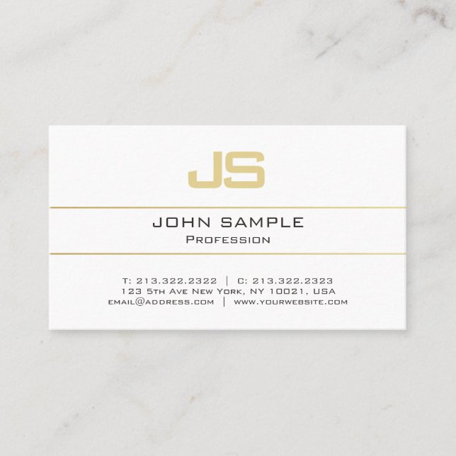 Benutzerdefinierte Template Gold Erstmonogramm Mod Visitenkarte (Vorderseite)