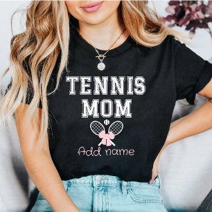 Benutzerdefinierte Tennis-Mom mit rosa Schleife un T-Shirt