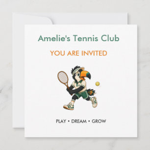 Benutzerdefinierte Tennisclub-Kindergeburtstag-Tuk Einladung