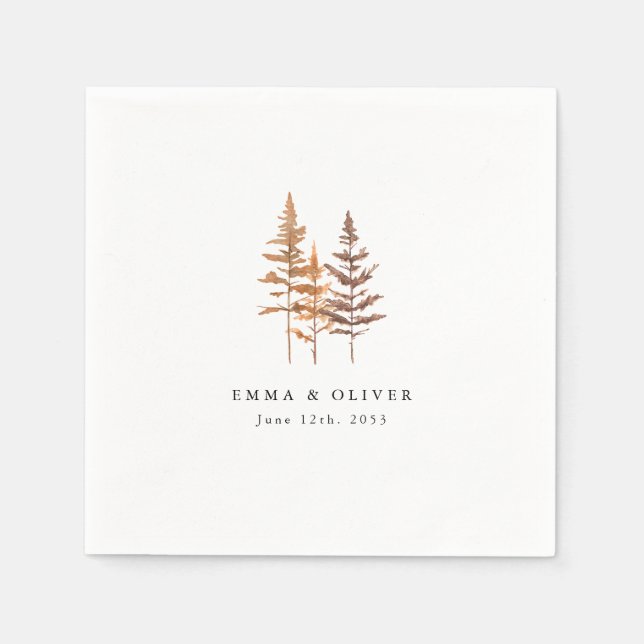 Benutzerdefinierte Terrakotta-Kiefer Baum Berg Hoc Serviette (Vorderseite)