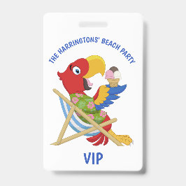 Benutzerdefinierte Text Beach Party Abzeichen Ausweis