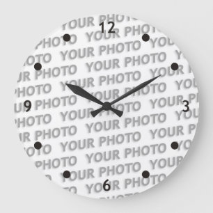 Benutzerdefinierte Text-, Bild- und Hintergrundfar Große Wanduhr