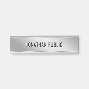 Benutzerdefinierte Text Elegante Silber Türschild