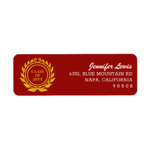 Benutzerdefinierte Text Emblem Stil Red Gold Rücks